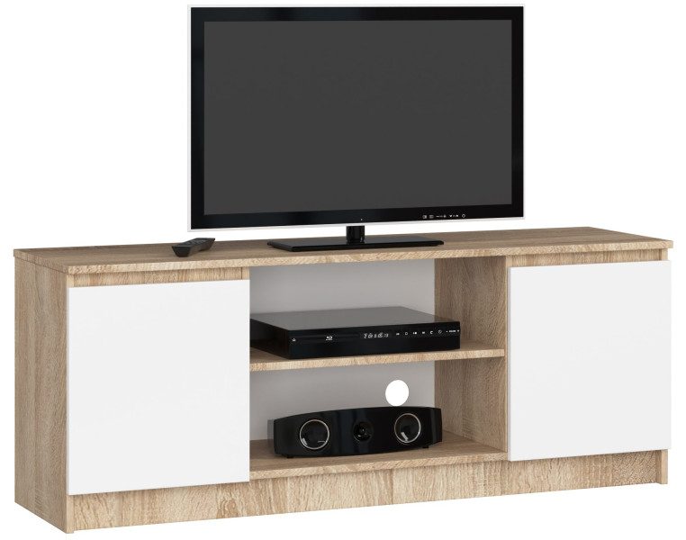 Szafka RTV K140 Dąb Sonoma, BIała 140x40x55 cm 301755