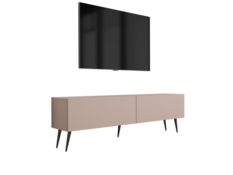 Szafka RTV: Karmelowy Brąz, 140 x 52 x 32 cm, nogi czarne 642438