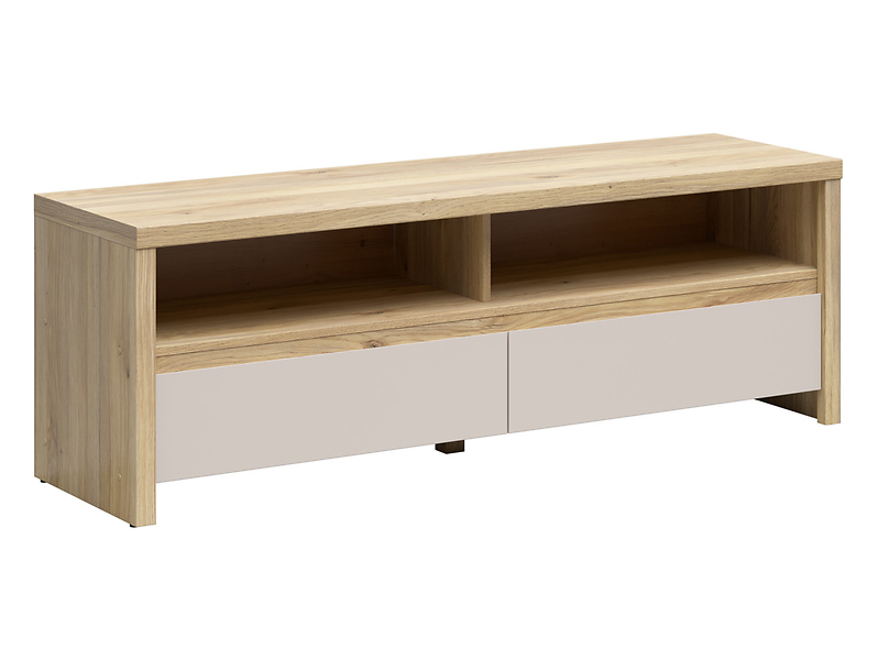 Szafka RTV Kaspian 143 cm z 2 szufladami i półką dąb mauvella/kaszmir 1064881