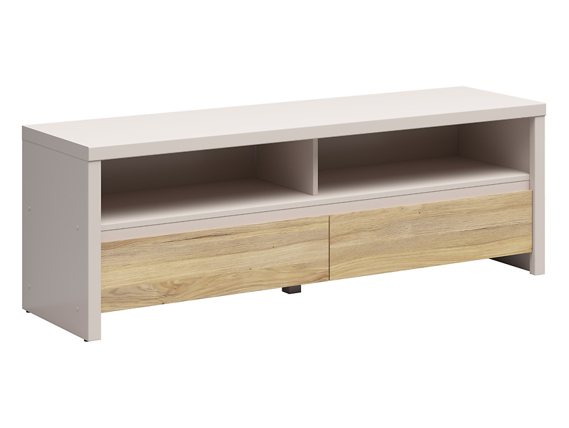 Szafka RTV Kaspian 143 cm z 2 szufladami i półką kaszmir/dąb mauvella 1064882