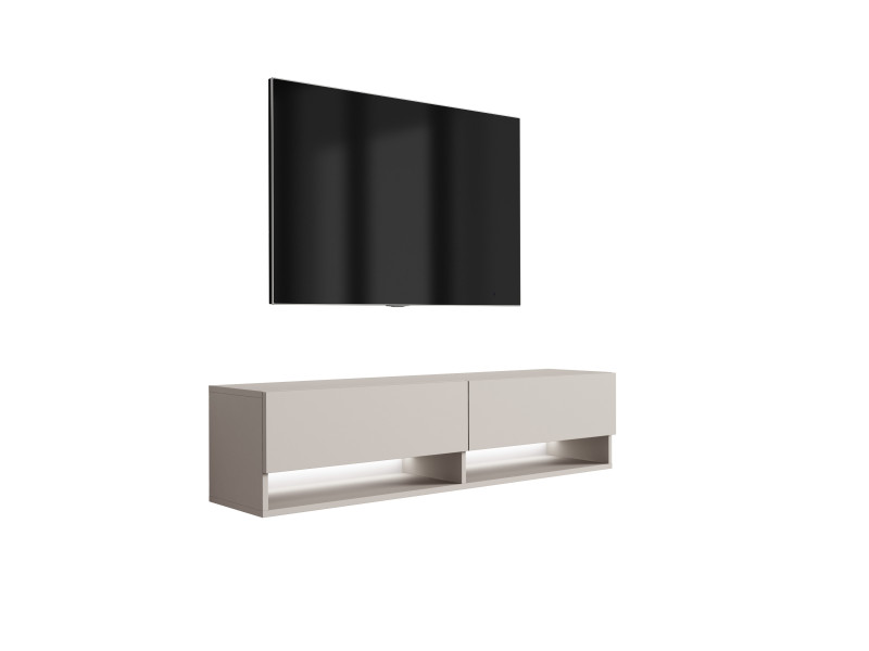 Szafka RTV Kaszmir, LED biały, 140 × 32 × 34 cm 749638