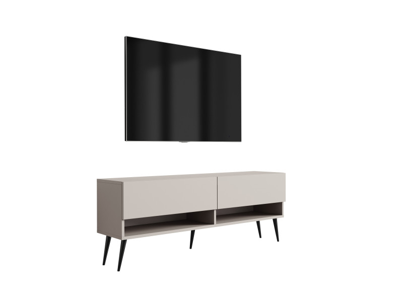 Szafka RTV Kaszmir, nogi pochyłe czarne, 140 × 32 × 52 cm 749613