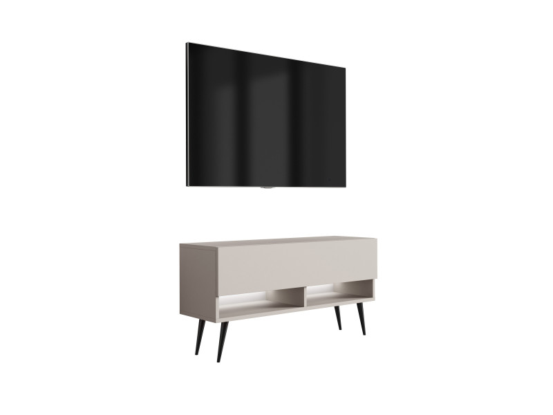 Szafka RTV Kaszmir, nogi pochyłe czarne, LED biały, 100 x 32 x 52 cm 749720