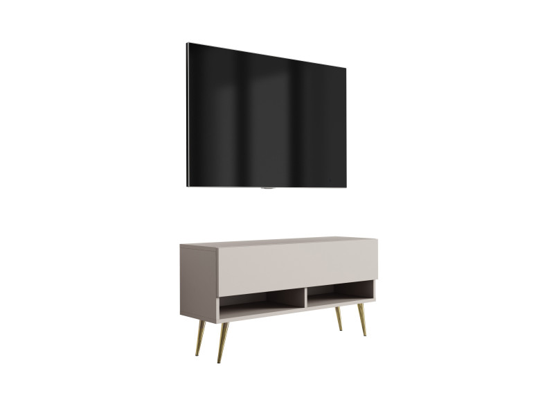 Szafka RTV Kaszmir, nogi pochyłe złote, 100 x 32 x 52 cm 749623