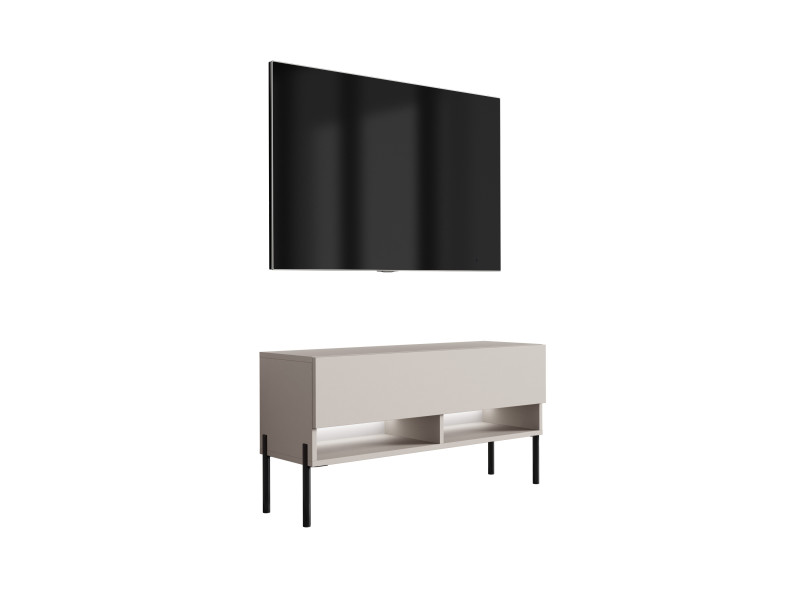 Szafka RTV Kaszmir, nogi proste czarne, LED biały, 100 x 32 x 52 cm 749628