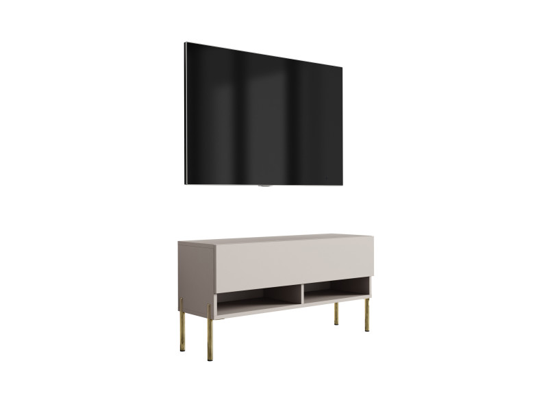 Szafka RTV Kaszmir, nogi proste złote, 100 x 32 x 52 cm 749660