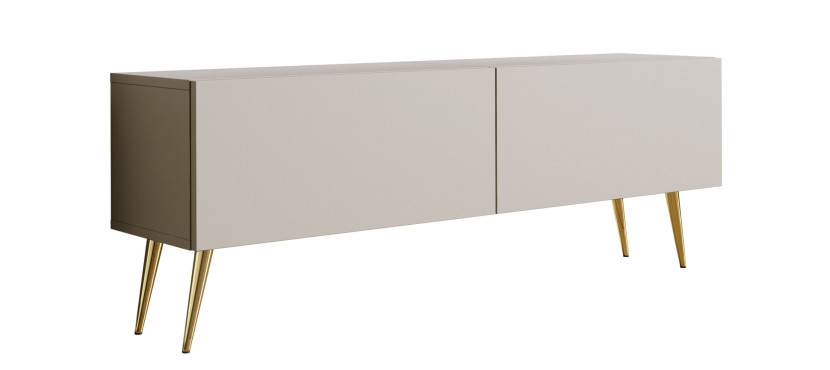 Szafka RTV : Kaszmir, złote nogi, 140 x 34 x 32 cm 352333
