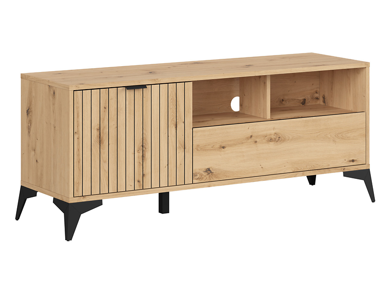 Szafka RTV Lamea 135 cm z drzwiami szufladą i półką dąb artisan 209895