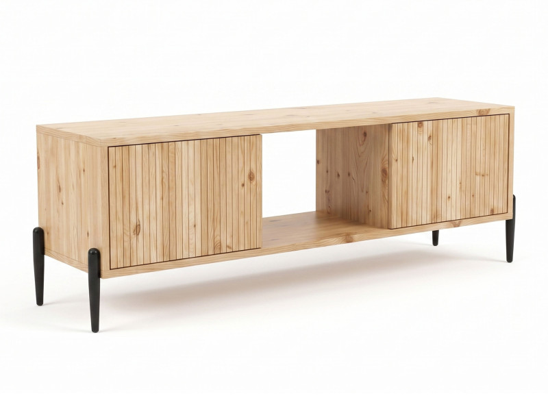 Szafka RTV Lamel wood 150 cm z drewna litego, kolor dębowy 939868