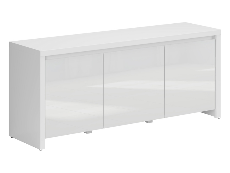 Szafka RTV Larios 143 cm z 3 drzwiami biały/biały połysk 119373