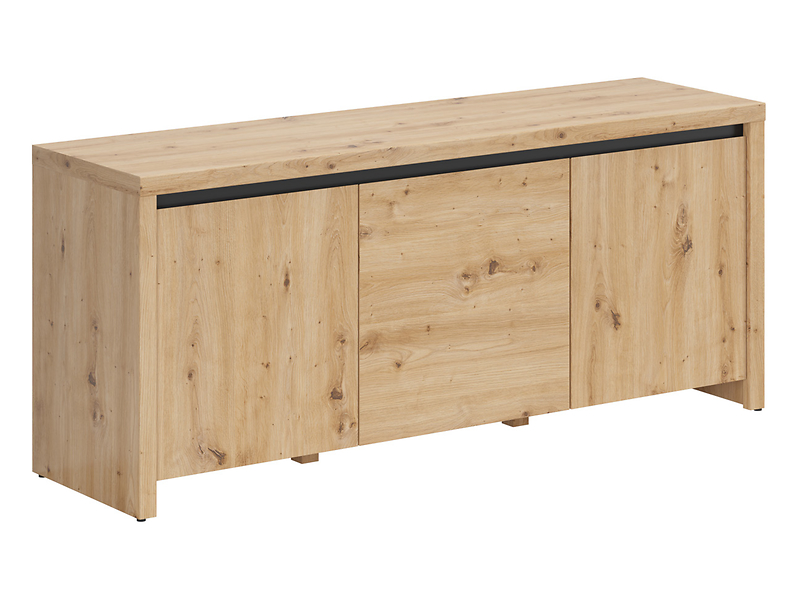 Szafka RTV Larios 143 cm z 3 drzwiami dąb artisan/czarny 119372