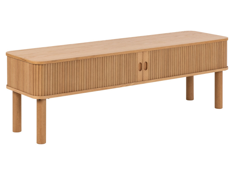 Szafka RTV Ligna 140 cm drzwi lamelowe, Oak lacquered 797654