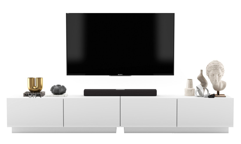 Szafka RTV Loft Industrialna komoda RTV biała MAT 240 cm 180351