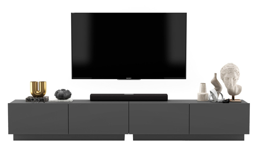 Szafka RTV Loft Industrialna komoda RTV grafit MAT 240 cm 180346