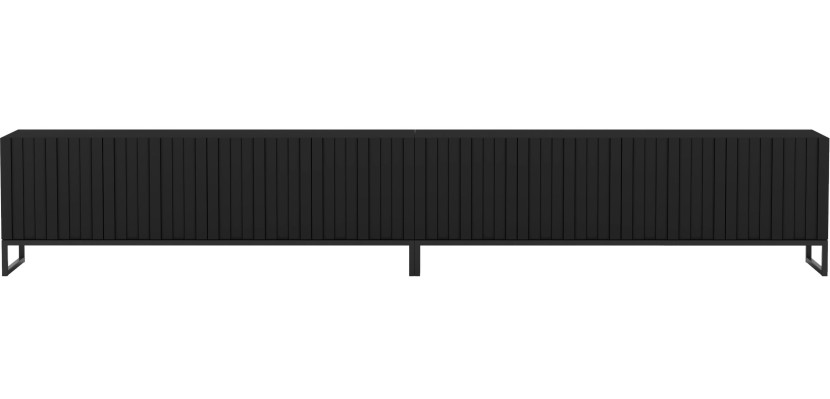 Szafka RTV Loft Komoda Glamour Czarny MAT Rama Czarna 300 cm 239662