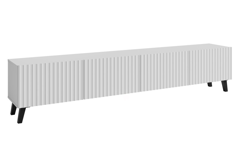 Szafka RTV LOKET 190 biały/biały MDF z ryflowaniem M9 330106
