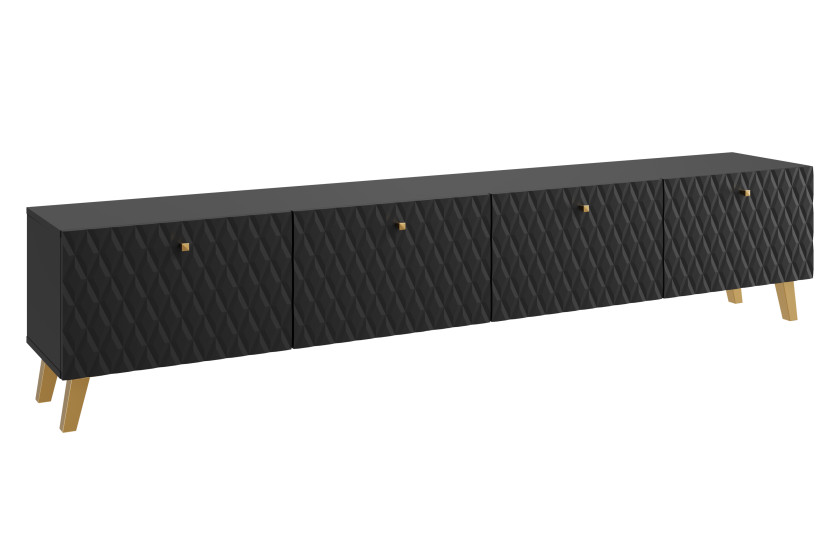 Szafka RTV LOKET 190 czarny/czarny MDF wzór M10 520266