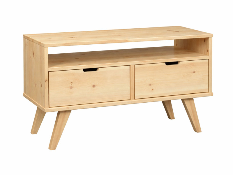 Szafka RTV Malmo 63x109 cm drewniana, kolor sosna naturalna lakierowana 937564