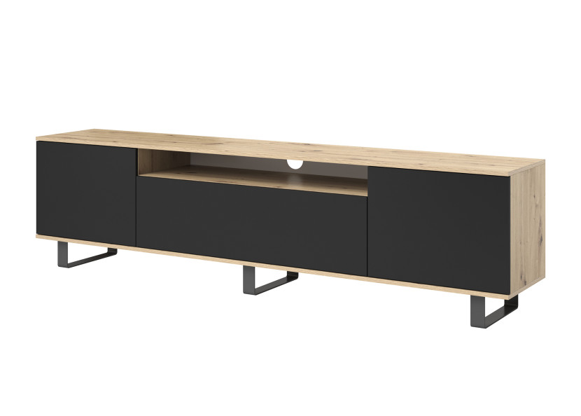 Szafka RTV Masimo 200cm artisan czarny metalowe nóżki 339781