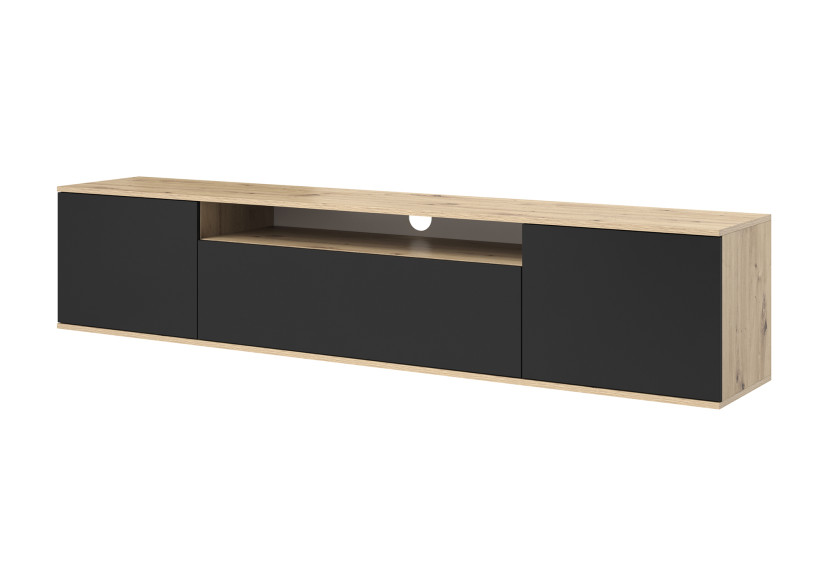 Szafka RTV Masimo 200cm artisan czarny wisząca 339782