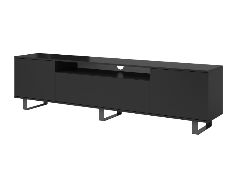 Szafka RTV Masimo 200cm czarna metalowe nóżki ramki 339787