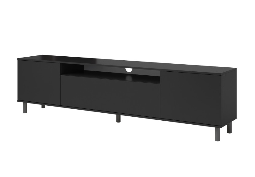 Szafka RTV Masimo 200cm czarna nóżki słupki 339783