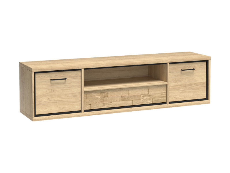 Szafka RTV MILAN 181 cm Panel Dębowy Cichy Domyk Nowoczesna HIT 136080