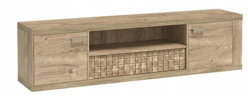 Szafka RTV NATURAL 195 cm dąb ribbeck stolik pod telewizor drzwi półka 647377