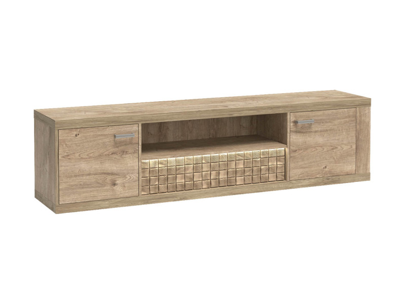 Szafka RTV NATURAL DĄB RIBBECK Szeroka 195 cm Nowoczesna Stylowa HIT 136121