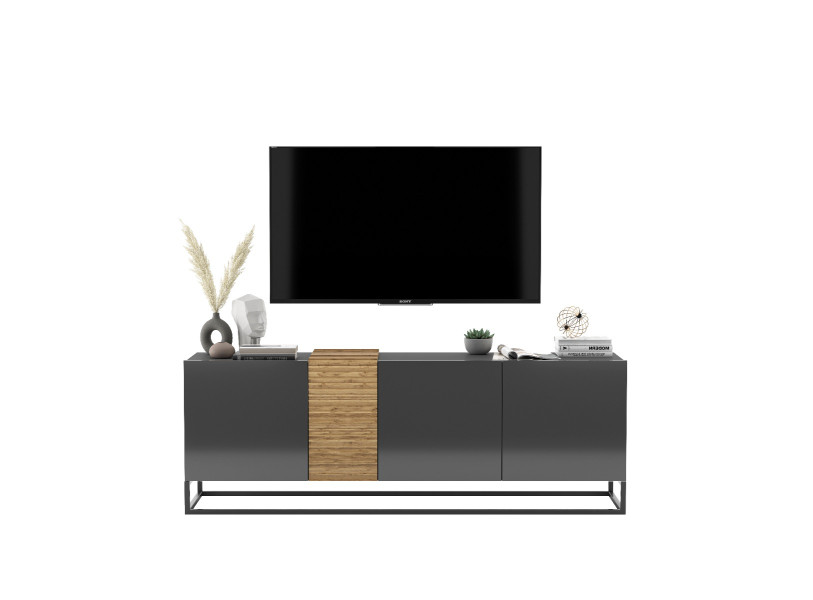 Szafka RTV NAVA 2 160 grafit połysk/dąb artisan 177202