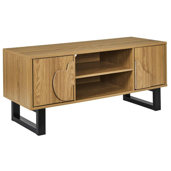 Szafka RTV NORD 110 cm loft dąb sonoma/czarny front 3D MDF+metal 1005021