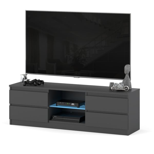 Szafka rtv nowoczesna 4 szuflady 138cm stolik quattro szary 374420