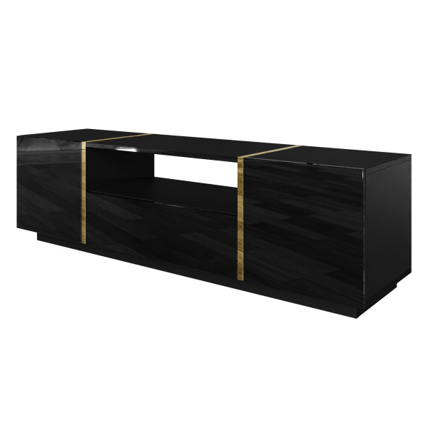 Szafka RTV ONYX czarny połysk push 96792