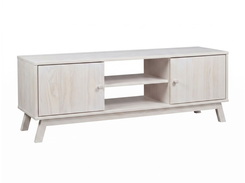Szafka RTV Oregon wood 150 cm drewniana, kolor bielony 1063138