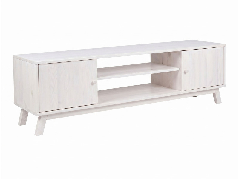 Szafka RTV Oregon wood 180 cm drewniana, kolor bielony 669994