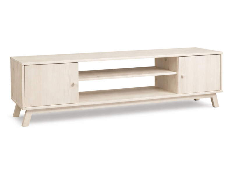 Szafka RTV Oregon wood 200 cm drewniana, kolor bielony 682098