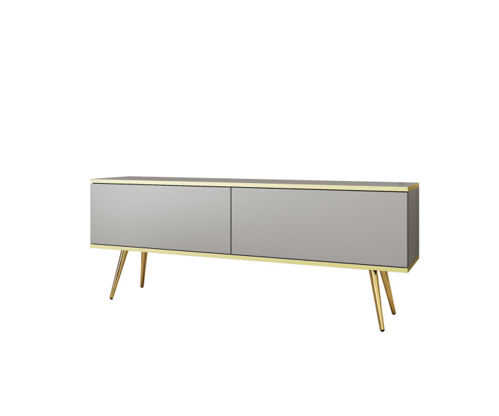 Szafka RTV ORINO 135 cm szara ze złotymi detalami/złote nóżki 649721