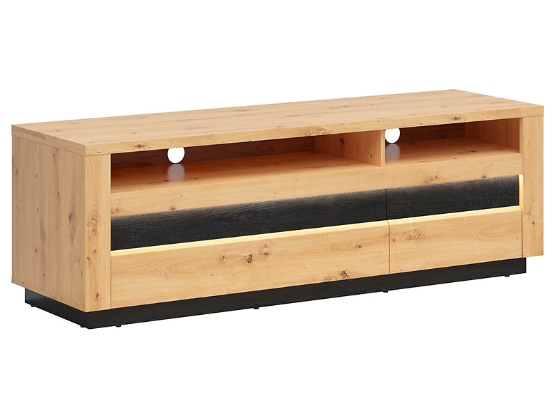 Szafka RTV Ostia 161 cm z 2 szufladami i półką dąb artisan 37470