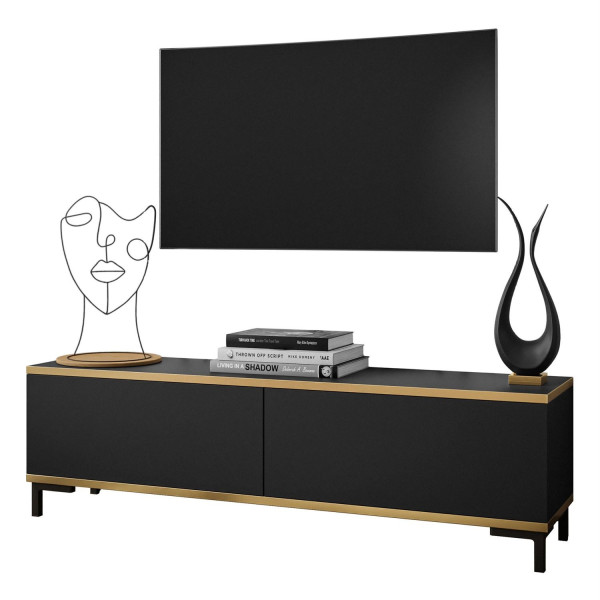 Szafka RTV OXFORD 135 cm czarny mat nogi czarne 96821