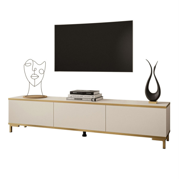 Szafka RTV OXFORD 175 cm beżowy mat na złotych nogach 96736