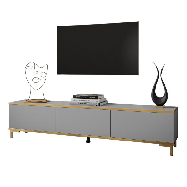 Szafka RTV OXFORD 175 cm szary mat na złotych nogach 96762