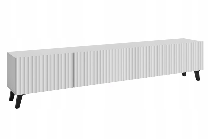Szafka RTV Phuket 190 cm białe ryfle 337322