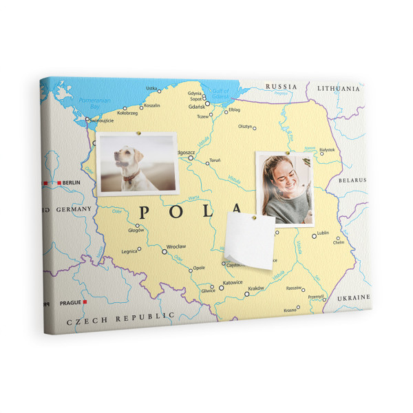 Tablica korkowa z nadrukiem dekoracyjna + pinezki Polska 428652