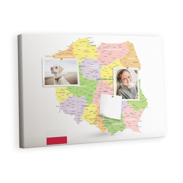 Tablica korkowa z nadrukiem do pokoju dziecka + pinezki Mapa 428687