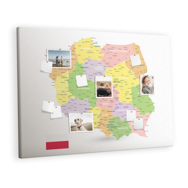 Tablica korkowa z nadrukiem do pokoju dziecka + pinezki Mapa 428939