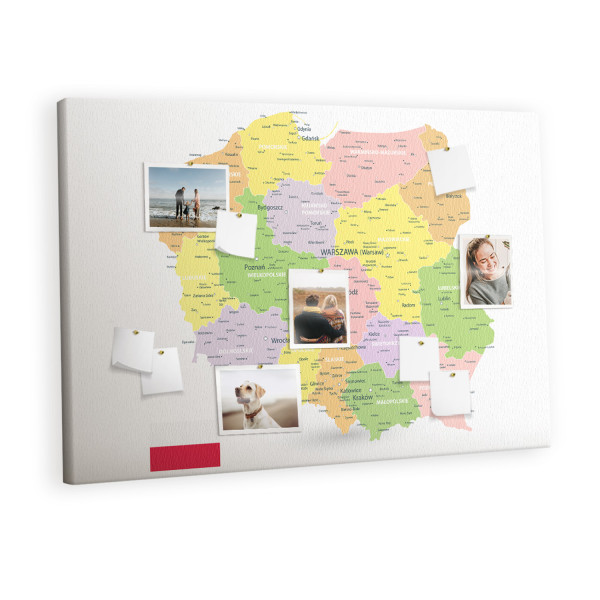 Tablica korkowa z nadrukiem do pokoju dziecka + pinezki Mapa 429002