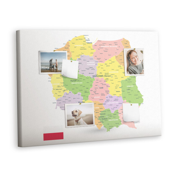 Tablica korkowa z nadrukiem do pokoju dziecka + pinezki Mapa 429014