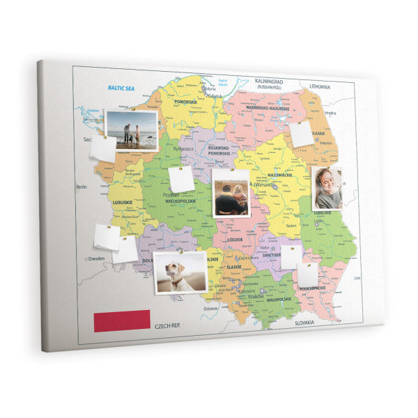 Tablica korkowa z nadrukiem do sypialni + pinezki Mapa 283337