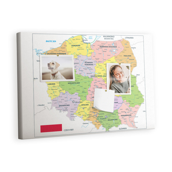 Tablica korkowa z nadrukiem do sypialni + pinezki Mapa 297573