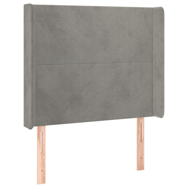 Wezgłowie Szary 83 x 16 x 118/128 cm Aksamit vidaXL 533236